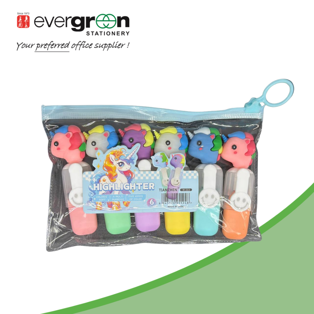 Tianzhen Colorful Unicorn Highlighter 6pcs