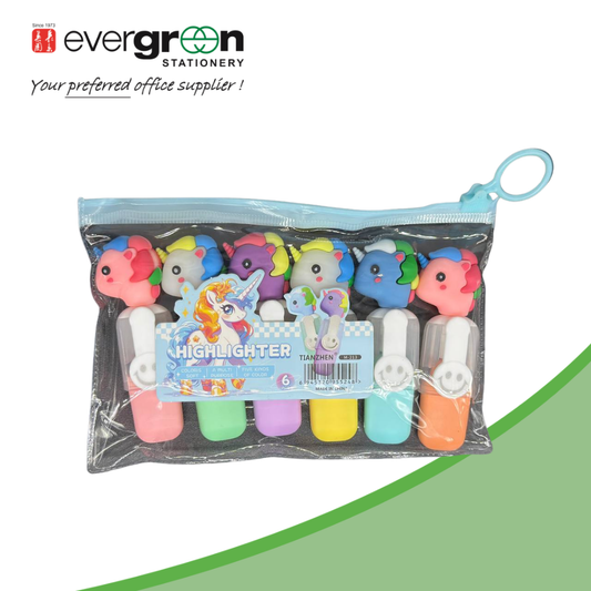 Tianzhen Colorful Unicorn Highlighter 6pcs