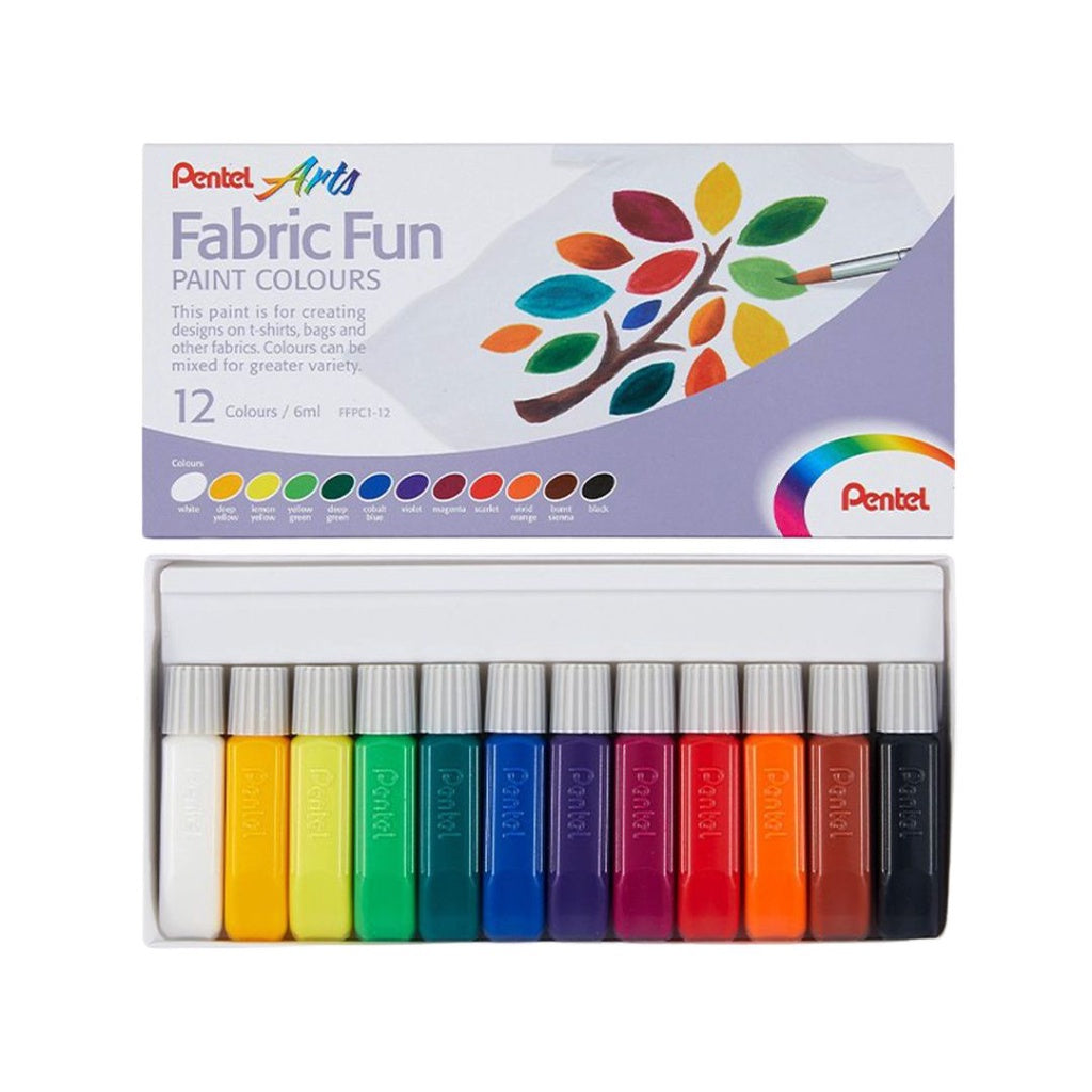 [SG] Pentel Fabric Fun Paint 12 Colors [Evergreen Stationery]