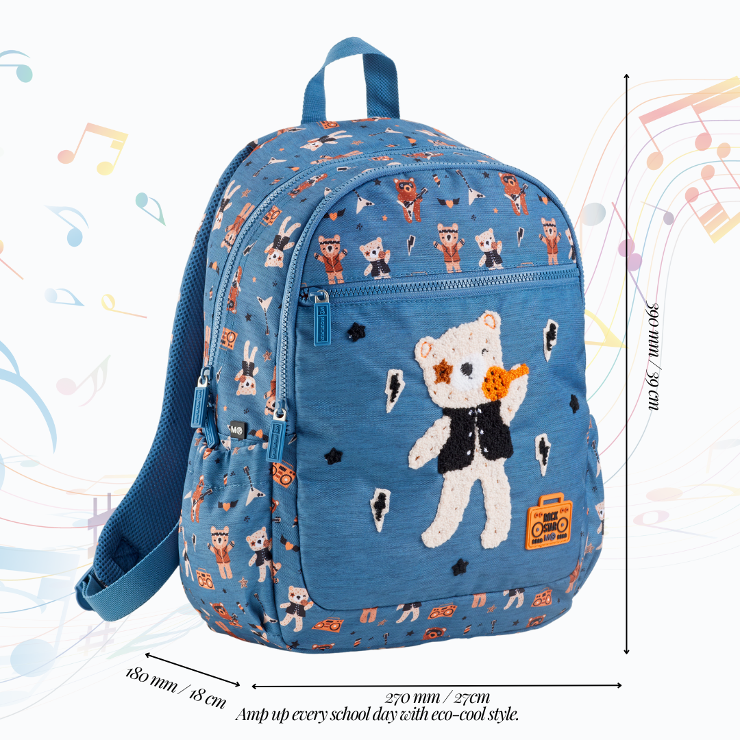 [SG] APLI Recycled Lisboa Backpack – 3 Compartment School Bag | Rock Star Design [Evergreen Stationery]