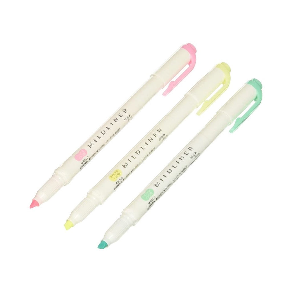 [SG] [LIMITED EDITION] Zebra Mildliner Fluo Highlighter Wkt7-3c / UNI PUS-102T 3C [Evergreen Stationery]