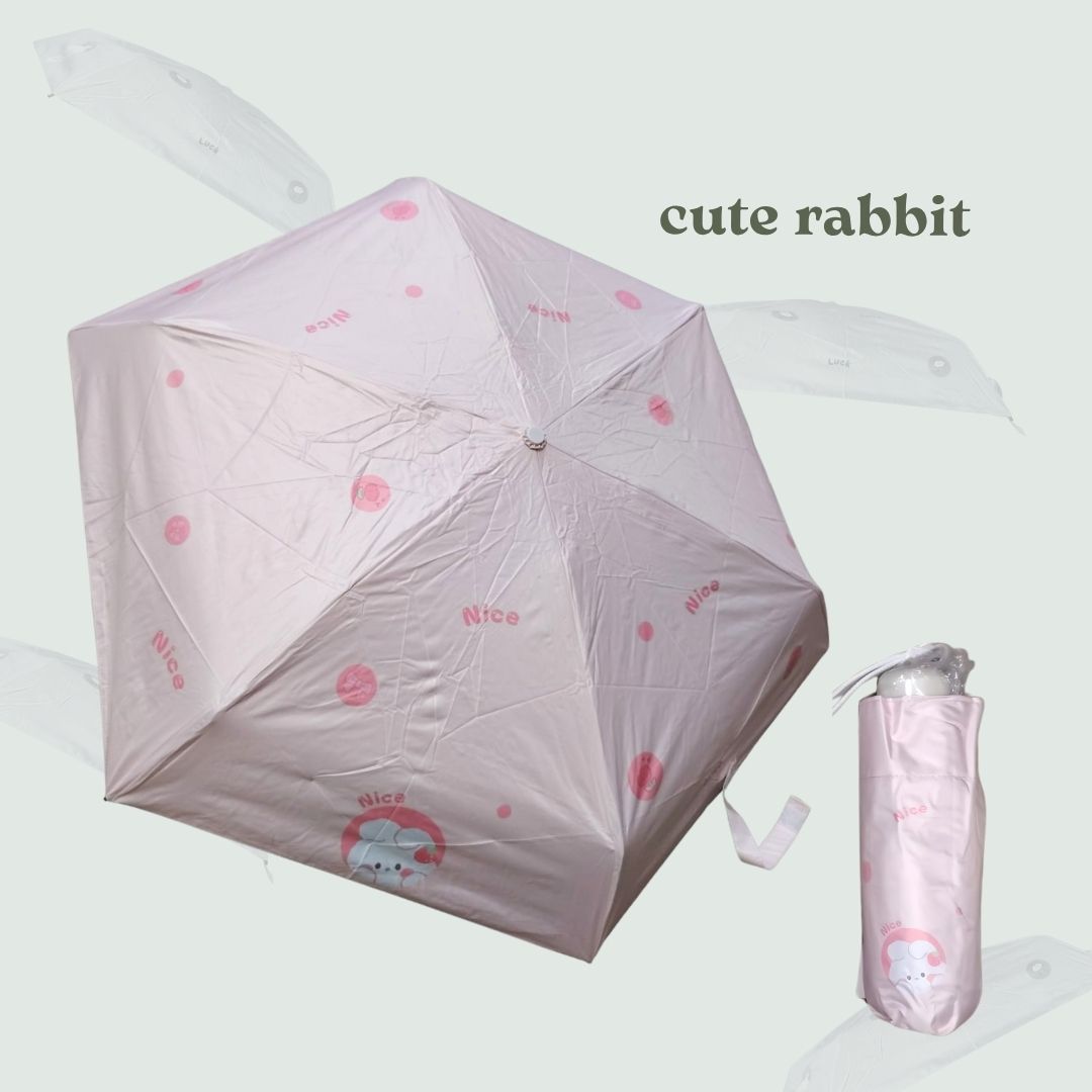 [SG] Cute Animal Designs Vinyl UV-Blocking Lightweight Pocket Umbrella [Evergreen Stationery]