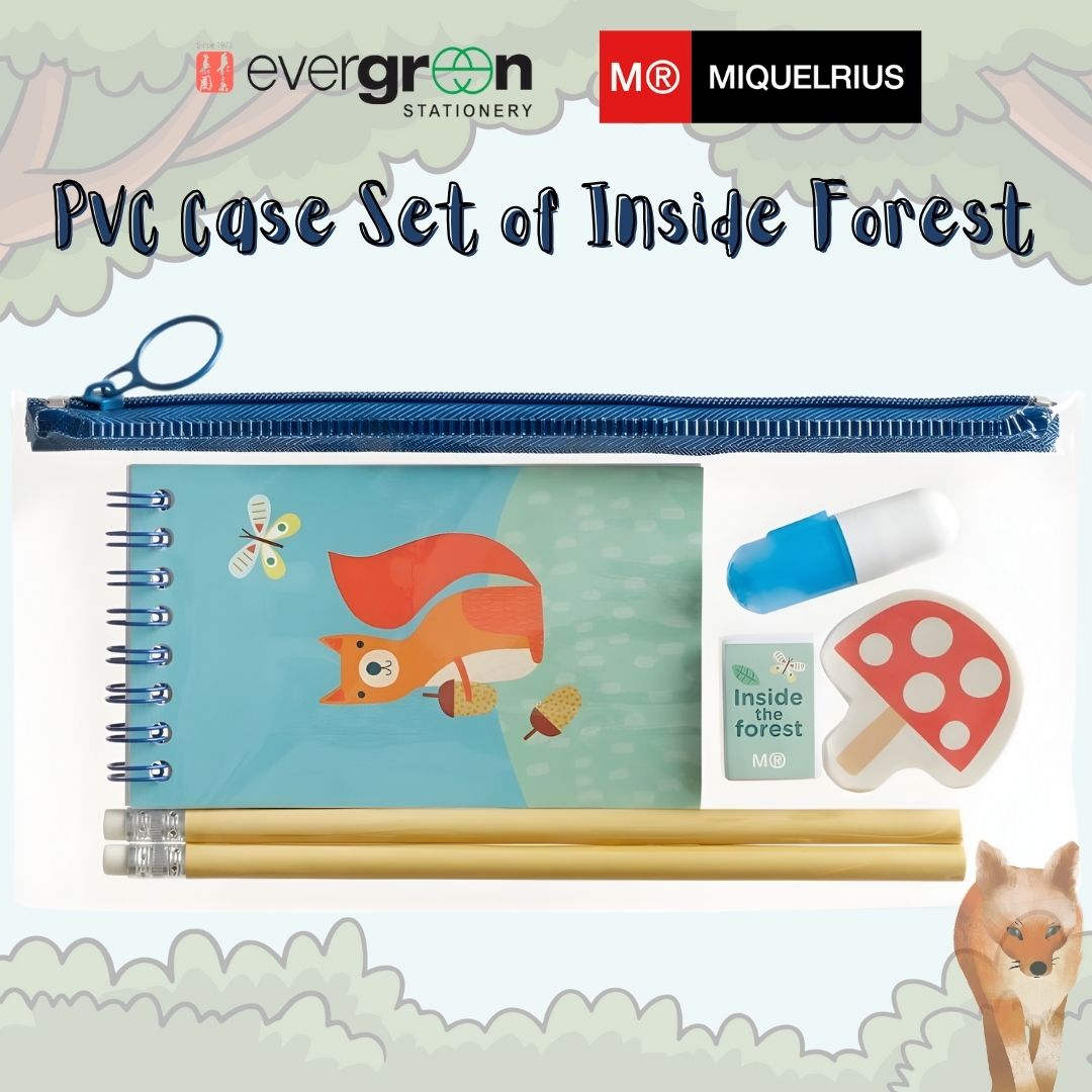 [SG] APLI MIQUELRIUS PVC Case Set of Inside Forest [Evergreen Stationery]