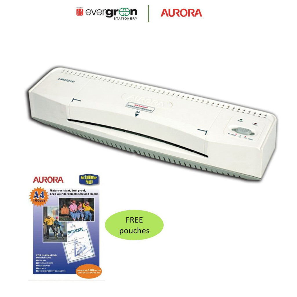 [SG] Aurora LM4231H Laminator A4 Size with free A4 pouch [Evergreen Stationery]