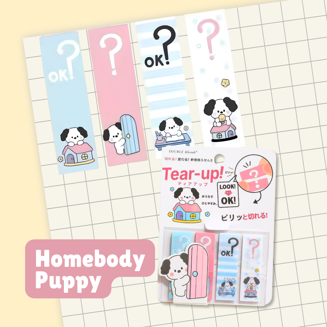 Cute Animal Productivity Sticky Notes Set | 6 designs | Residue-Free Adhesive | Interactive tear-off perforation