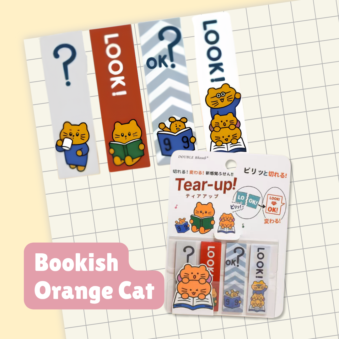 Cute Animal Productivity Sticky Notes Set | 6 designs | Residue-Free Adhesive | Interactive tear-off perforation