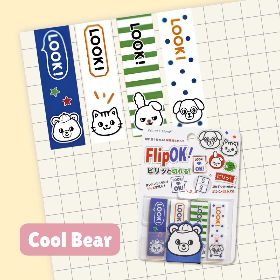 Cute Animal Productivity Sticky Notes Set | 6 designs | Residue-Free Adhesive | Interactive tear-off perforation
