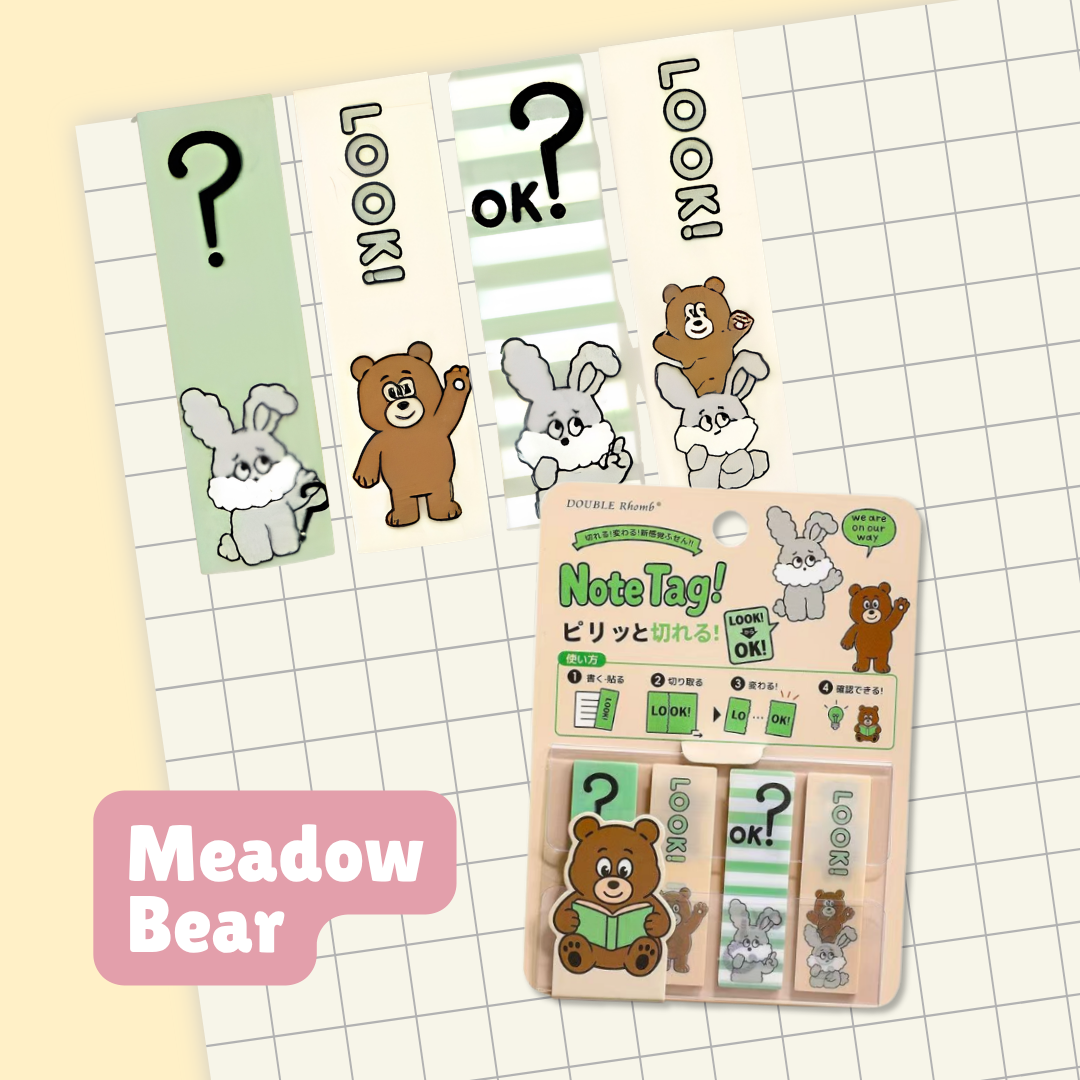 Cute Animal Productivity Sticky Notes Set | 6 designs | Residue-Free Adhesive | Interactive tear-off perforation