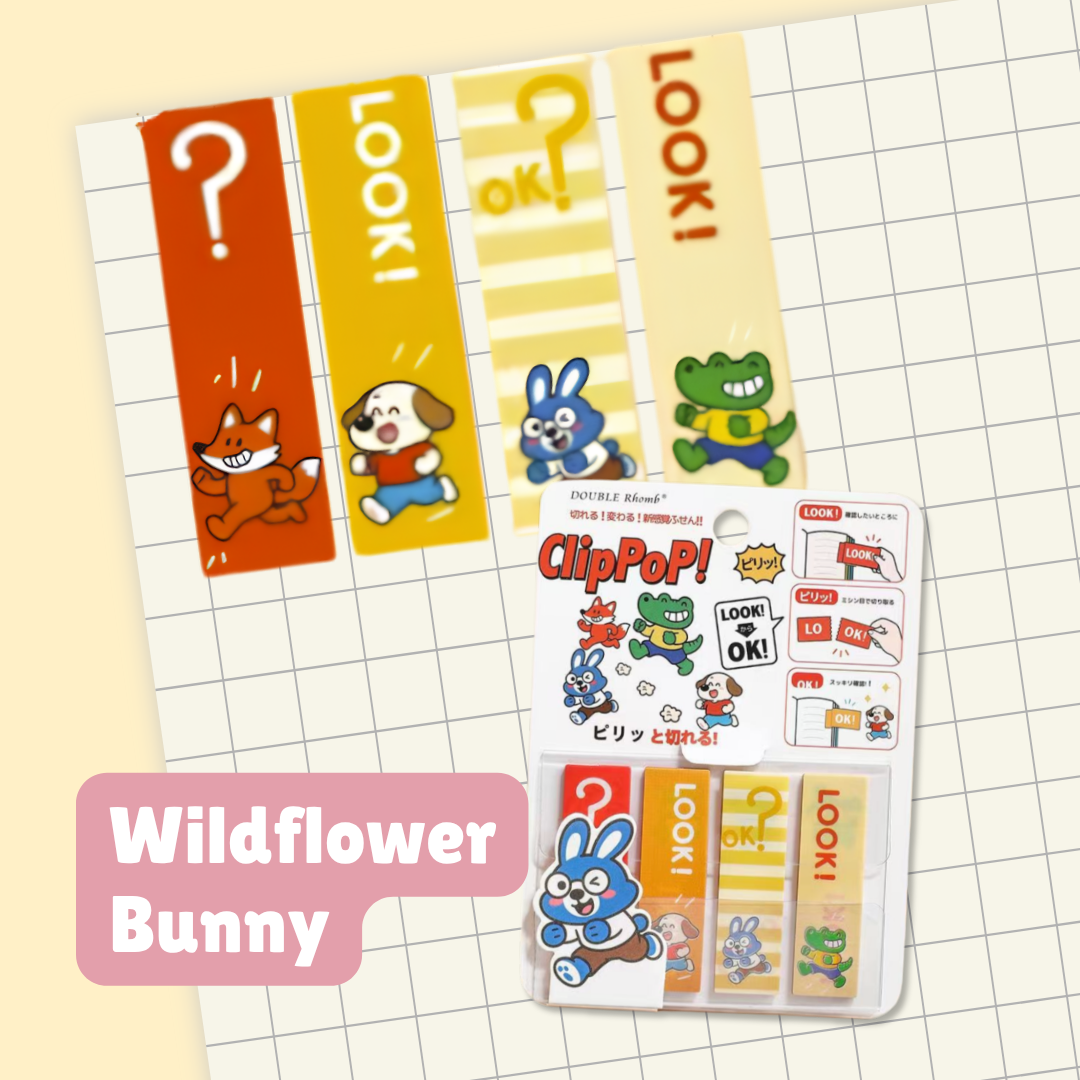 Cute Animal Productivity Sticky Notes Set | 6 designs | Residue-Free Adhesive | Interactive tear-off perforation