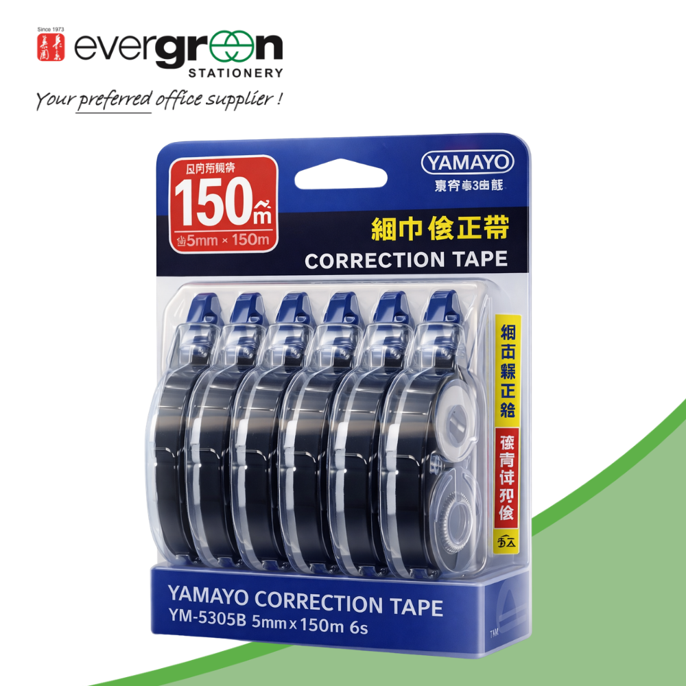 Yamayo YM‑5305B Correction Tape 6‑Pack