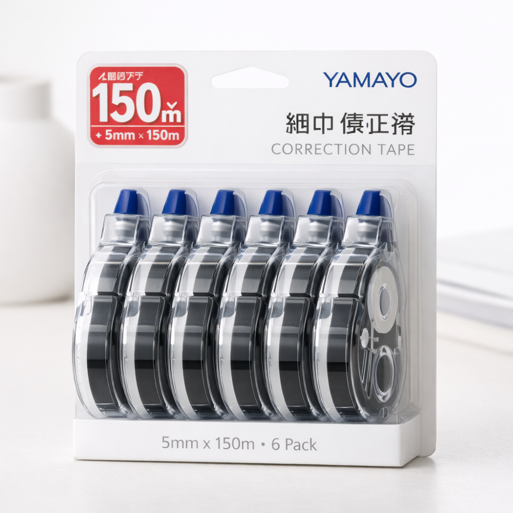 Yamayo YM‑5305B Correction Tape 6‑Pack