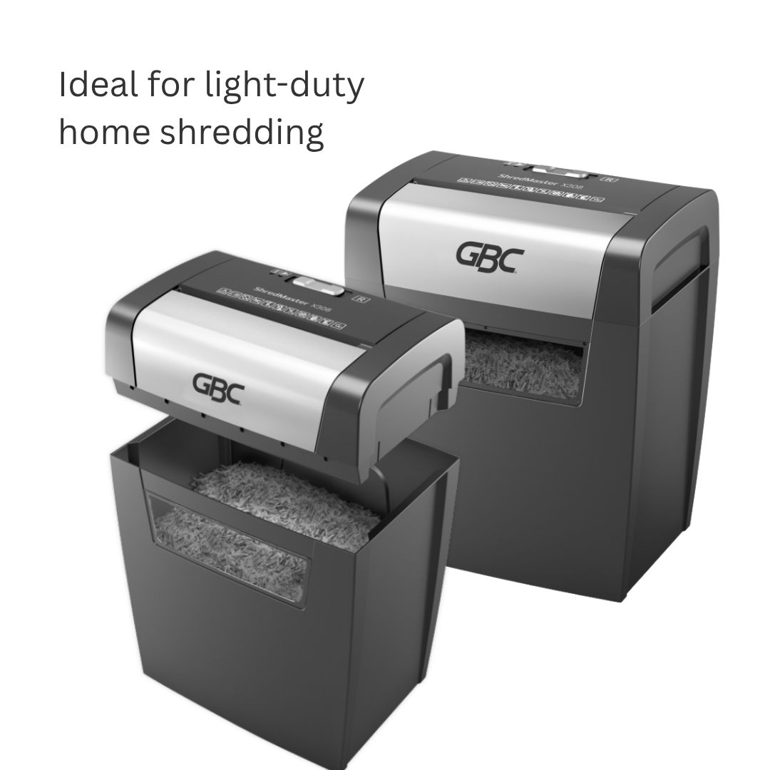 [SG] GBC Cross Cut Shredder ShredMaster X308 | Handy sized 15 litre bin | Easy lift off head | 5 x 42 mm Confetti cut