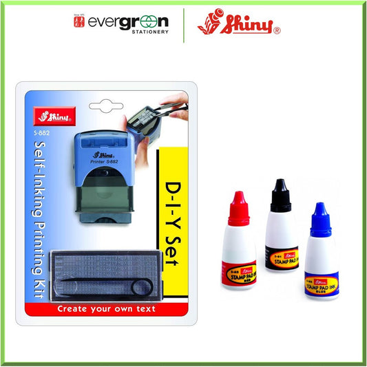 [SG] Shiny Self-Inking Printing Kit | Shiny Stamp Pad Ink 10ml/28ml [Evergreen Stationery]