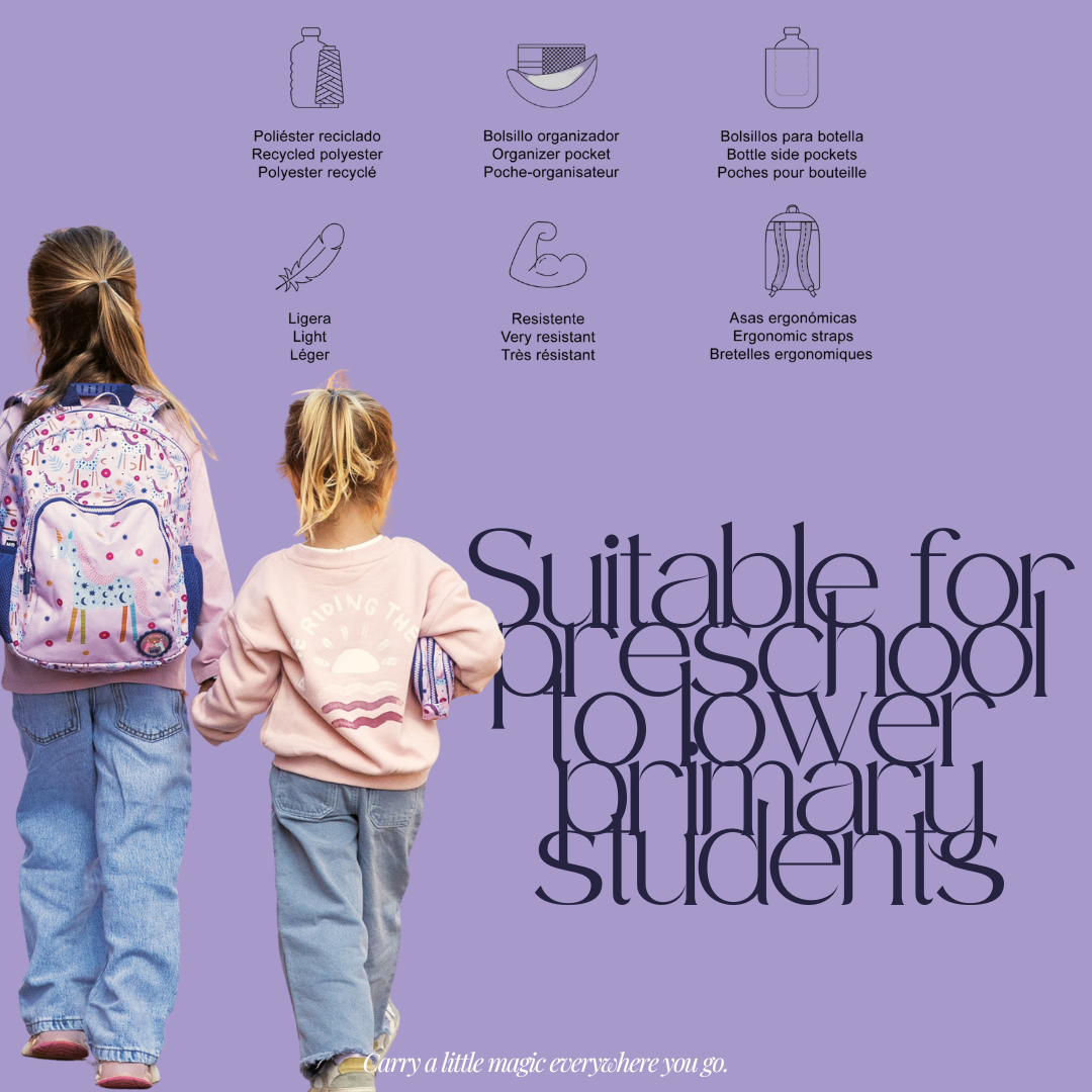 [SG] APLI Recycled London Backpack – 2 Compartment School Bag | Unicorn Design [Evergreen Stationery]