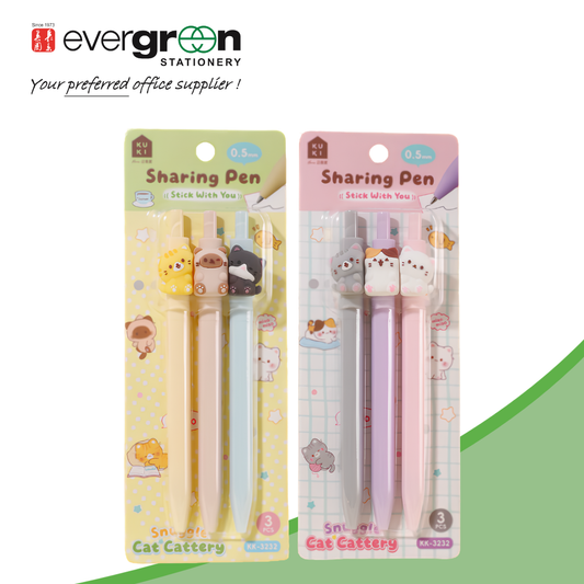 Cat House Cute Gel Pen | 0.5mm Black Ink Retractable Pen | Pack of 3
