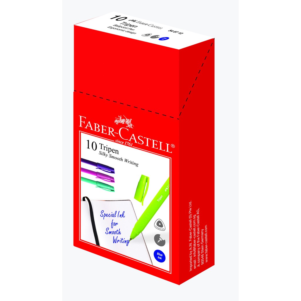 [SG] Faber-Castell Tripen Ballpoint Pen, Box of 10pcs [Evergreen Stationery]