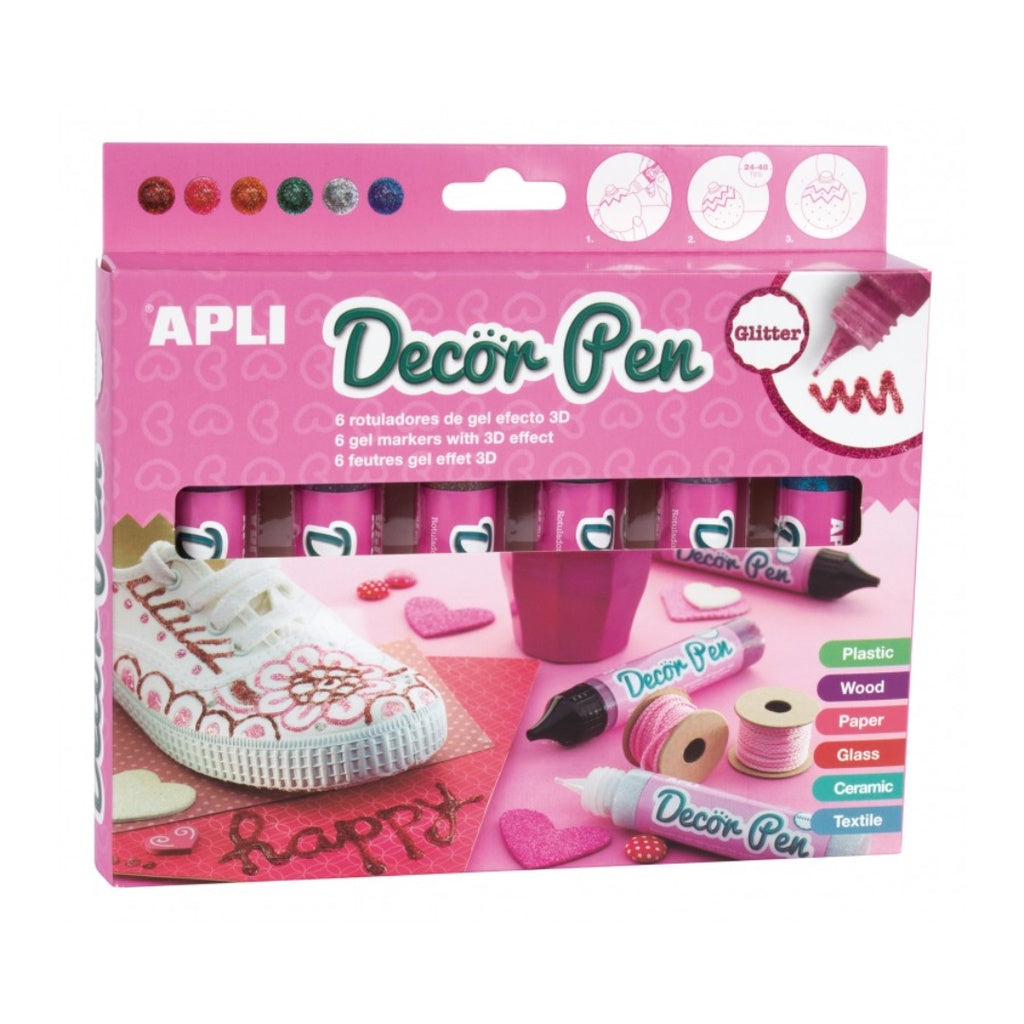 [SG] Apli Decor Pen 6pcs [Evergreen Stationery]