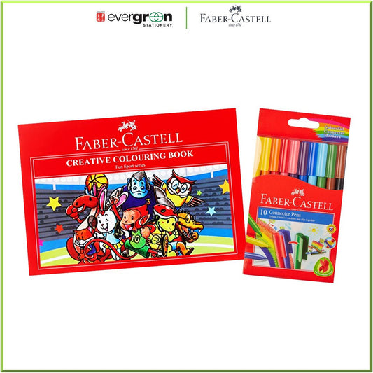 Faber Castell Bundle 10 Connector Pen + Colouring Book