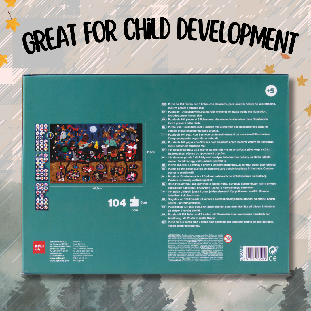 [SG] APLI Observation Puzzle – Forest Theme (104 Pieces) [Evergreen Stationery]