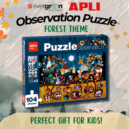 [SG] APLI Observation Puzzle – Forest Theme (104 Pieces) [Evergreen Stationery]