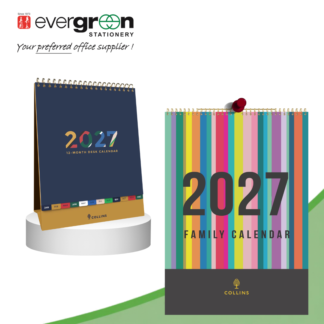 2027 Collins Desktop/A3 Family Wall Calendar | 12-Month Planner & International Holidays