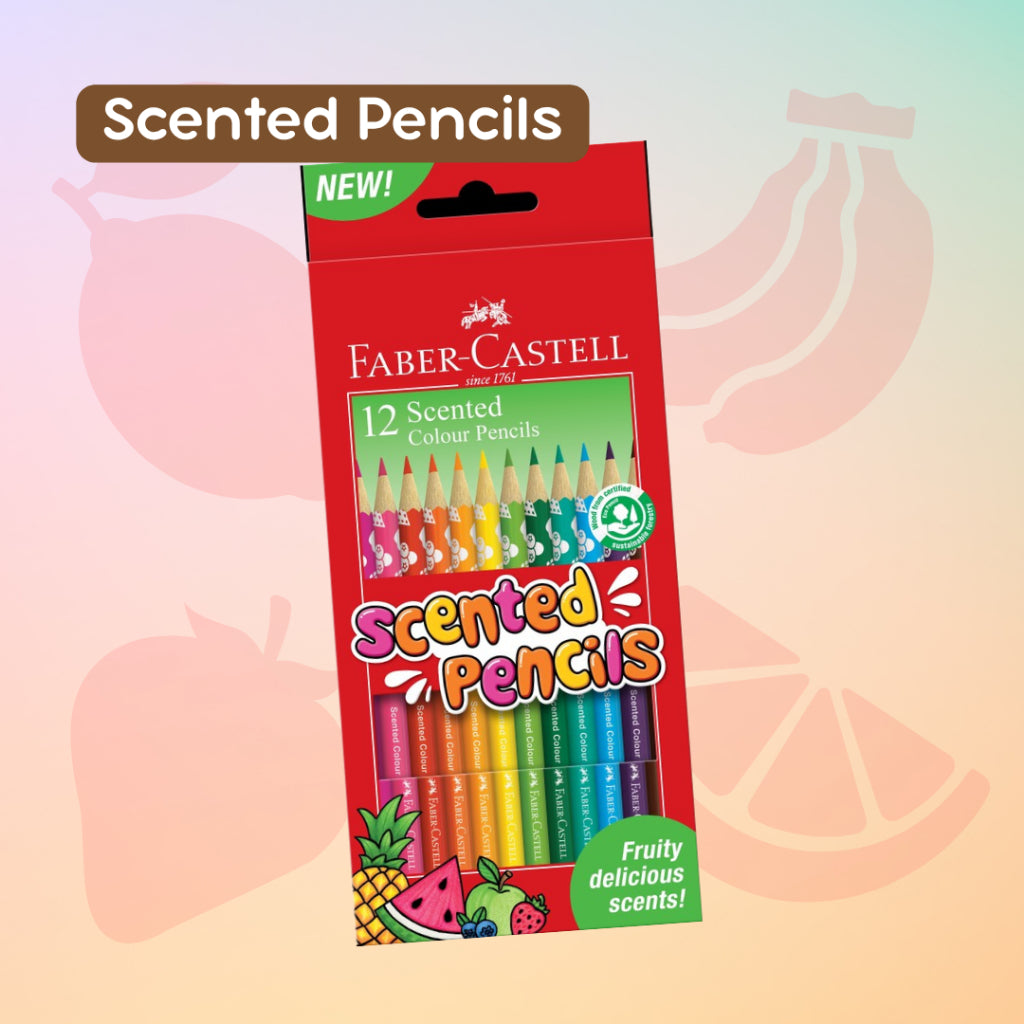 Faber Castell Fruit Scent Coloring Set | Scented Markers | Scented Pencils | A4 Coloring book | Interactive feature