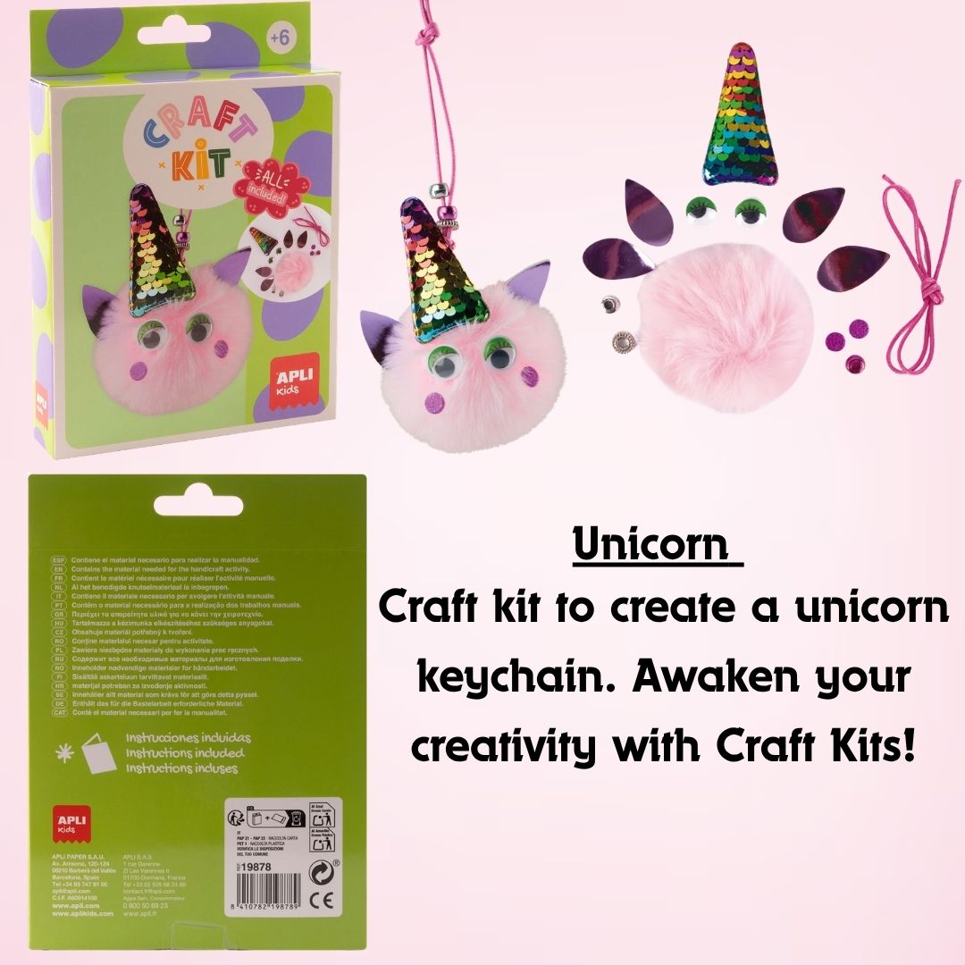 APLI Keychain Craft Kit Unicorn Bunny |DIY|Arts and Craft|Kit|Keychain|