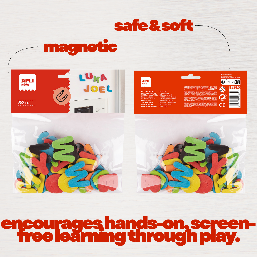 [SG] APLI EVA Foam Alphabet Magnet Letters 52pcs [Evergreen Stationery]