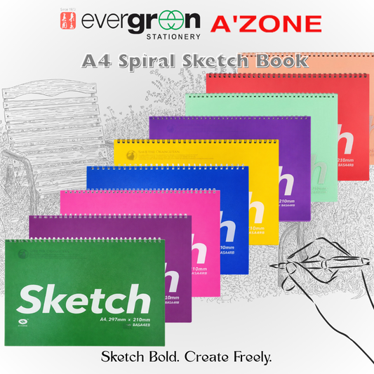 [SG] Azone A4 Spiral Sketch Book [Evergreen Stationery]