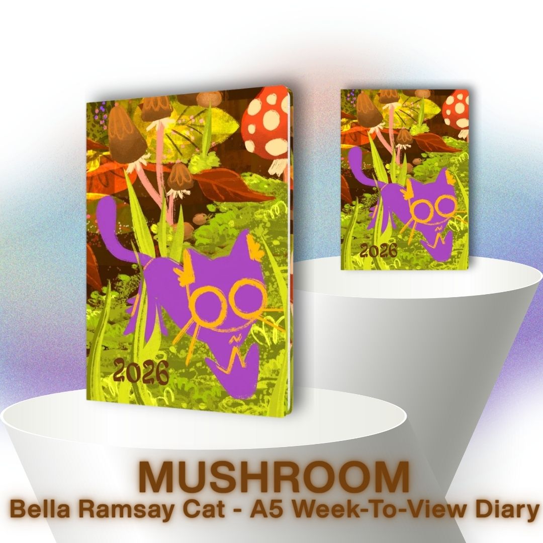 [SG] COLLINS 2026 Bella Ramsay Cat A5 Week-To-View Planner [Evergreen Stationery]