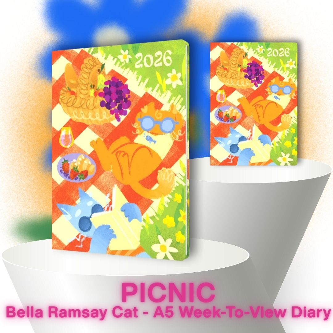 [SG] COLLINS 2026 Bella Ramsay Cat A5 Week-To-View Planner [Evergreen Stationery]