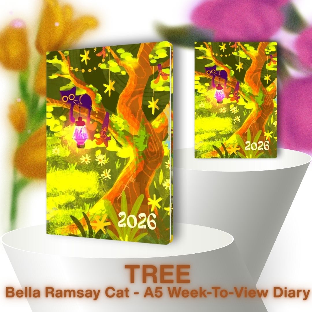 [SG] COLLINS 2026 Bella Ramsay Cat A5 Week-To-View Planner [Evergreen Stationery]