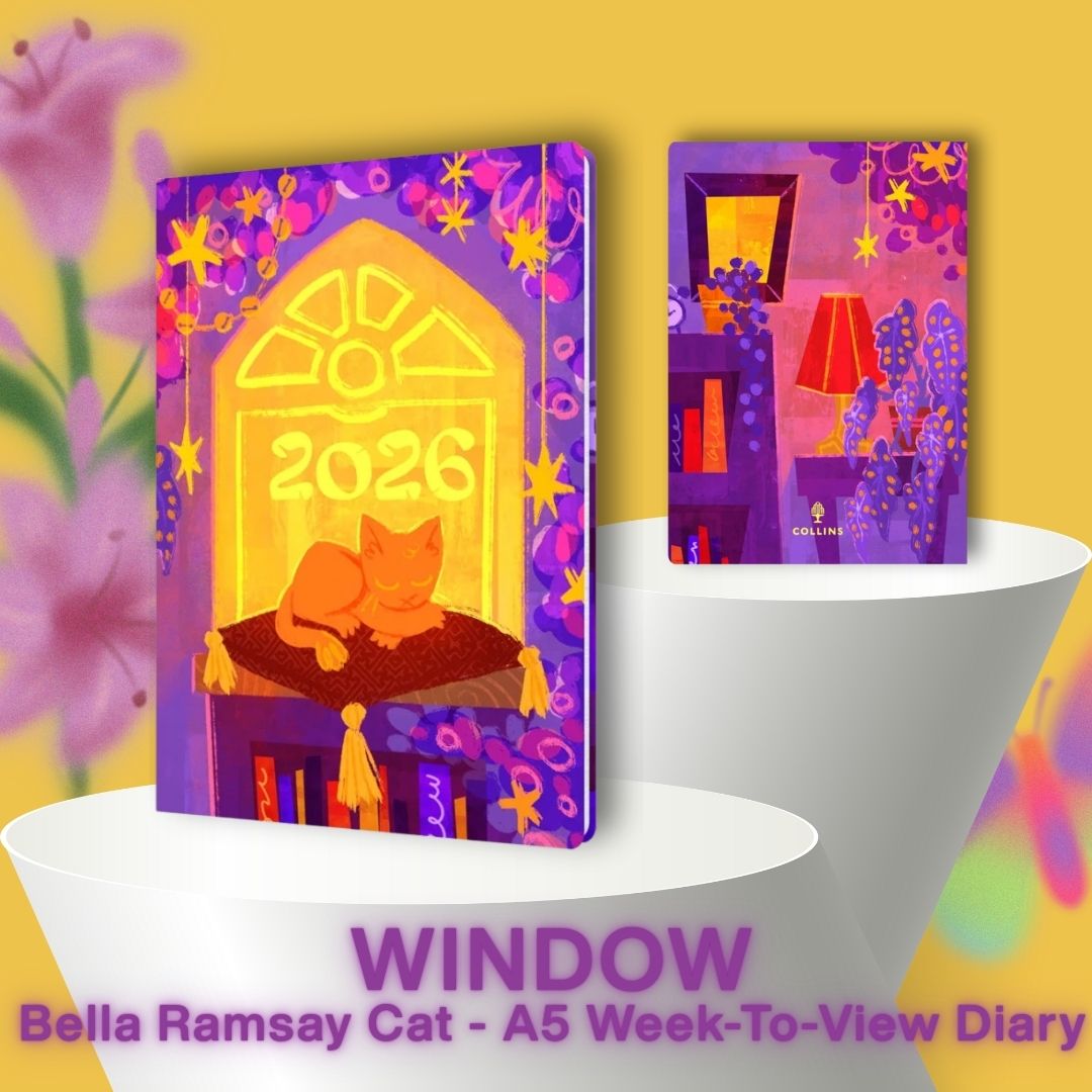 [SG] COLLINS 2026 Bella Ramsay Cat A5 Week-To-View Planner [Evergreen Stationery]