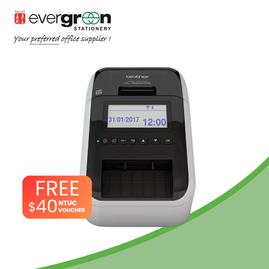 Brother QL-820NWB Labeling Machine | Auto cut function | Fast print speed 176mm per second | USB | Bluetooth wireless