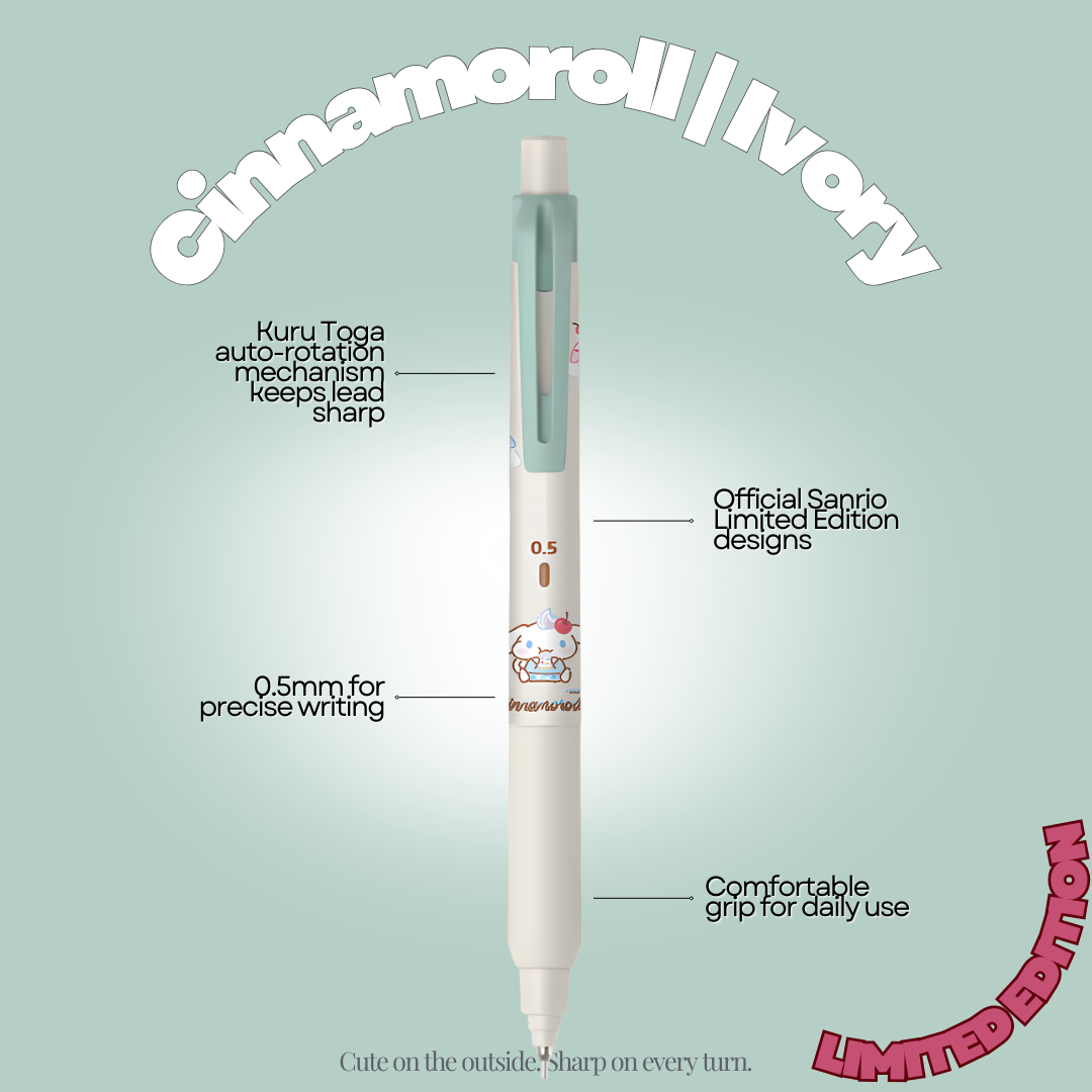 [SG] Uni LIMITED EDITION KuruToga x Sanrio 0.5mm Mechanical Pencil [Evergreen Stationery]