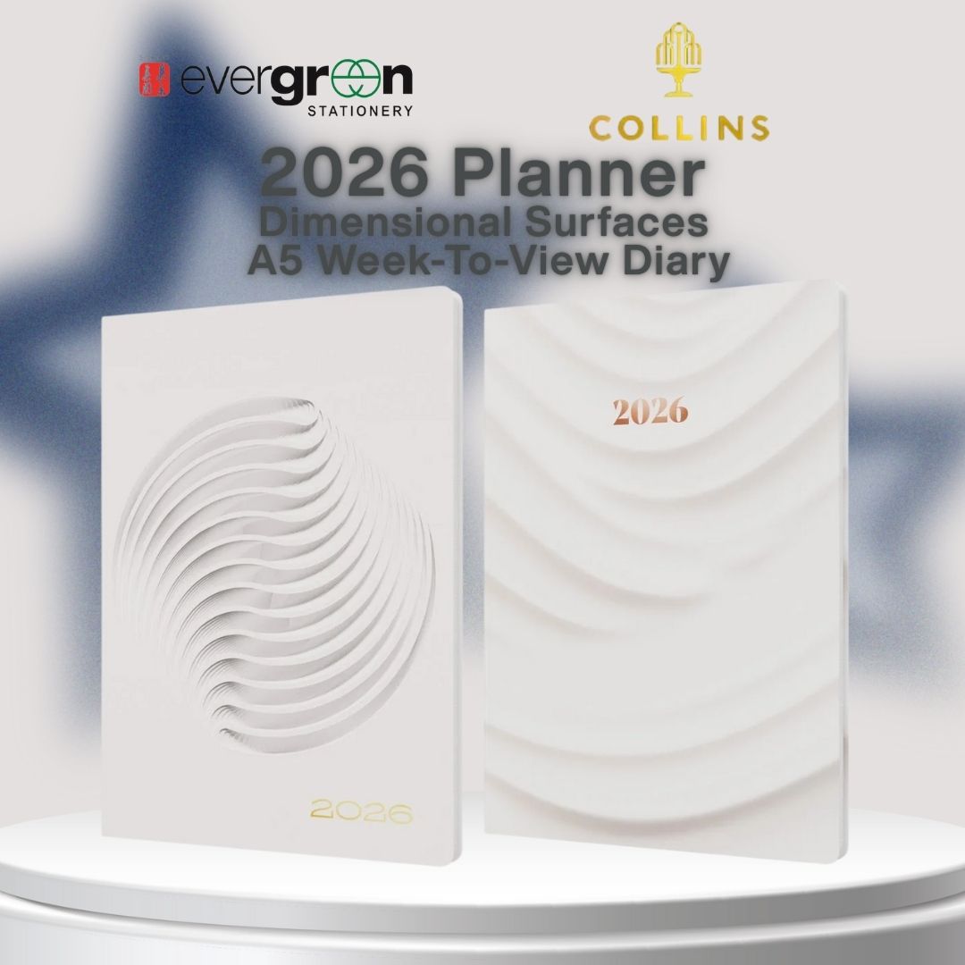 [SG] COLLINS 2026 Dimensional Surfaces A5 Week-To-View Planner [Evergreen Stationery]