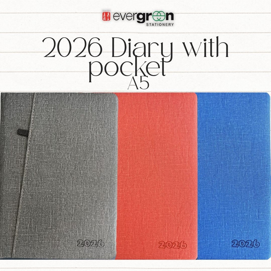 [SG] 2026 PU Diary A5 with Pocket [Evergreen Stationery]