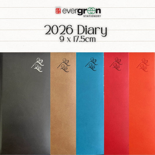 [SG] PU Diary 9 x 17.5cm [Evergreen Stationery]