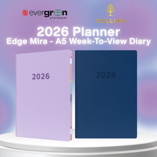 [SG] COLLINS 2026 Edge Mira A5 Week To View Planner [Evergreen Stationery]
