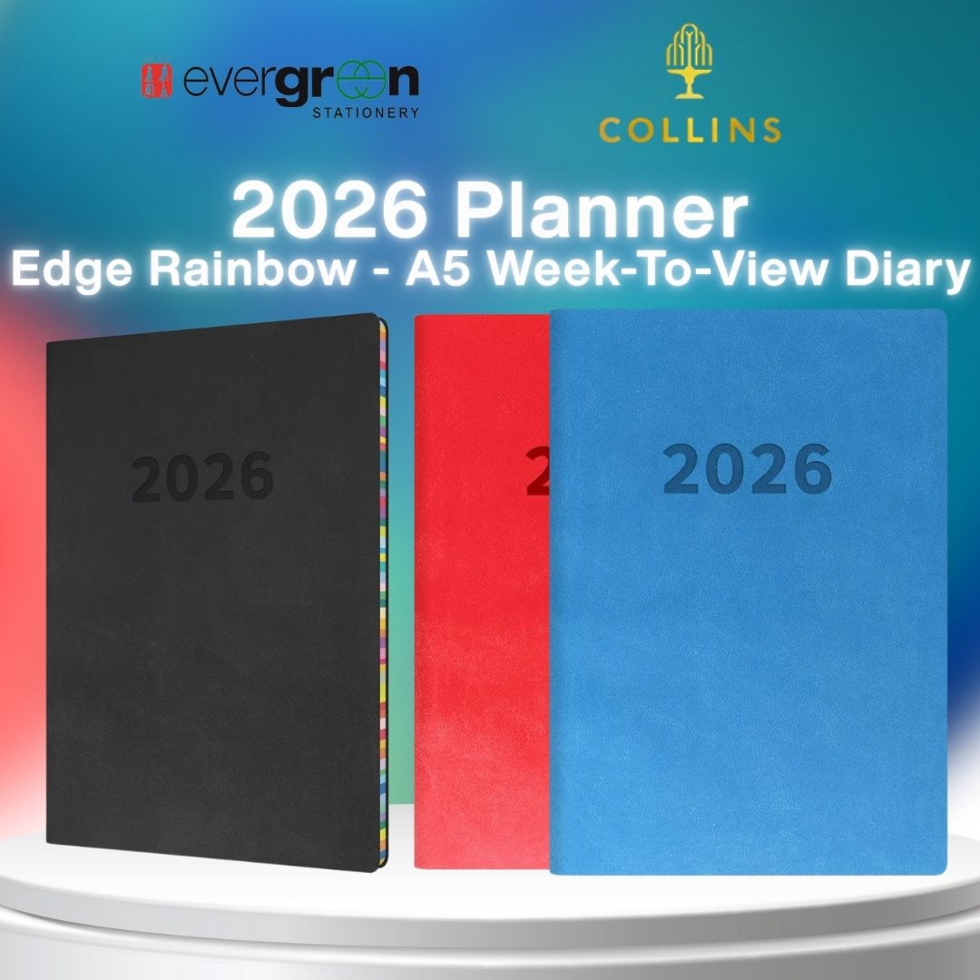 [SG] COLLINS 2026 Edge Rainbow A5 Week-To-View Planner [Evergreen Stationery]