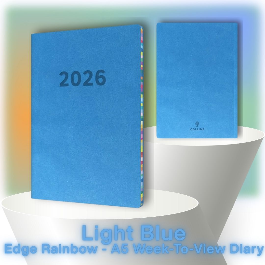[SG] COLLINS 2026 Edge Rainbow A5 Week-To-View Planner [Evergreen Stationery]