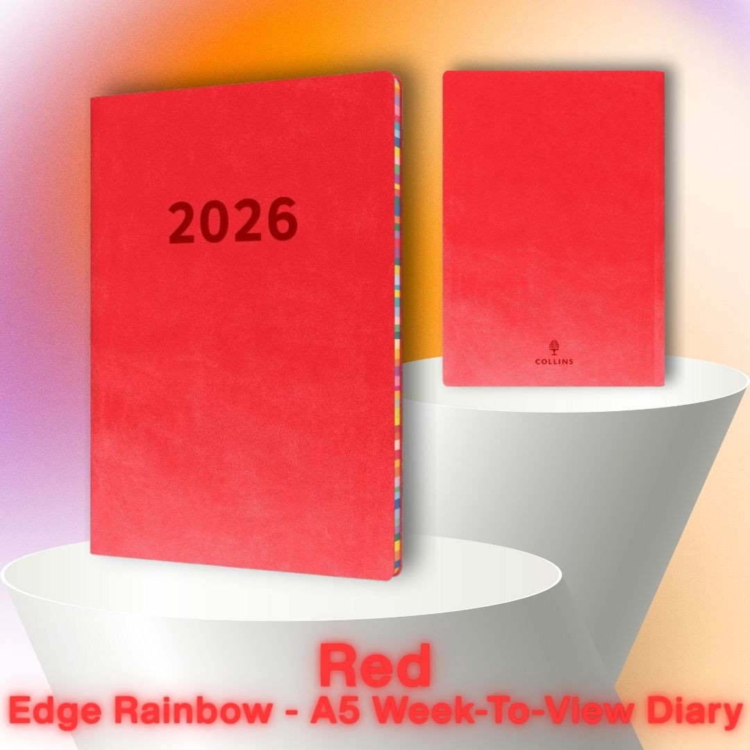 [SG] COLLINS 2026 Edge Rainbow A5 Week-To-View Planner [Evergreen Stationery]