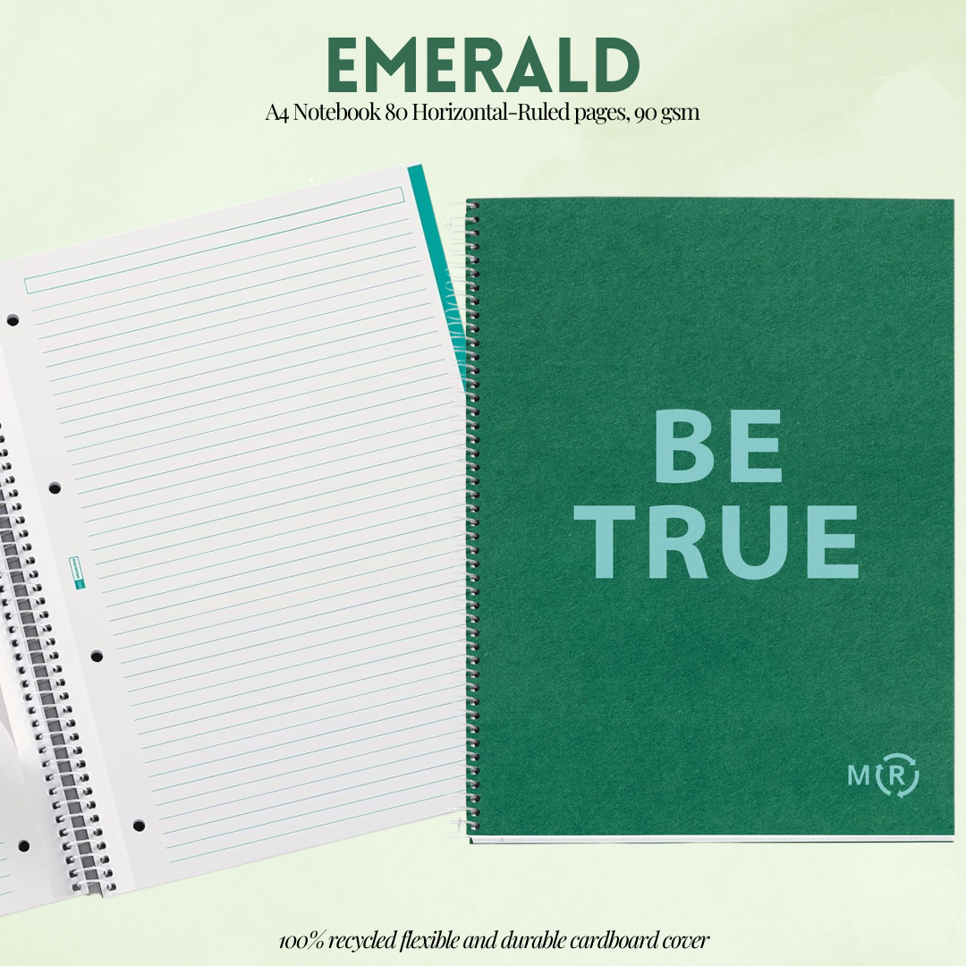 [SG] APLI BE Eco A4 Notebook 80 Pages 90gsm Horizontal – Multi Colours [Evergreen Stationery]
