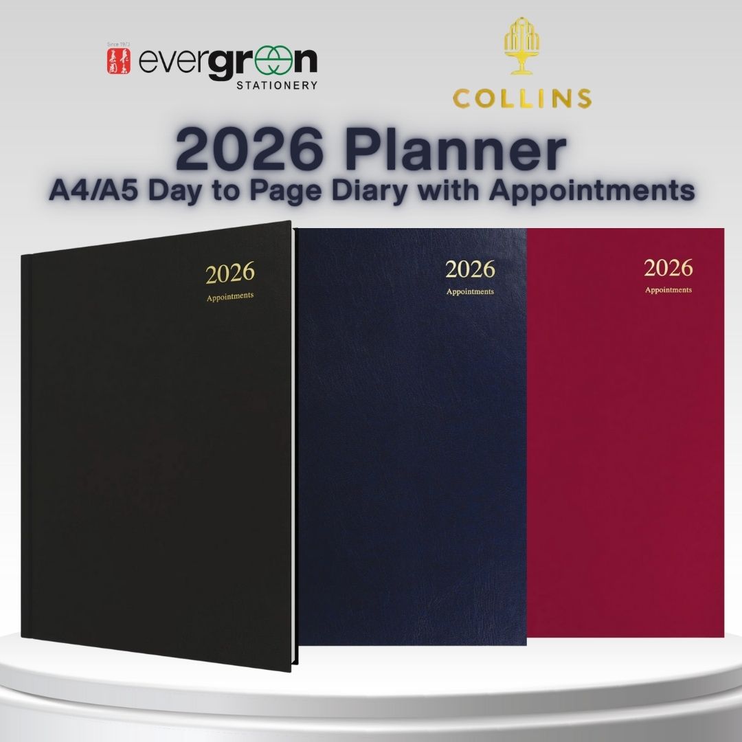 [SG] COLLINS 2026 Essential A4/A5 Day to Page Diary with Appointments Planner [Evergreen Stationery]