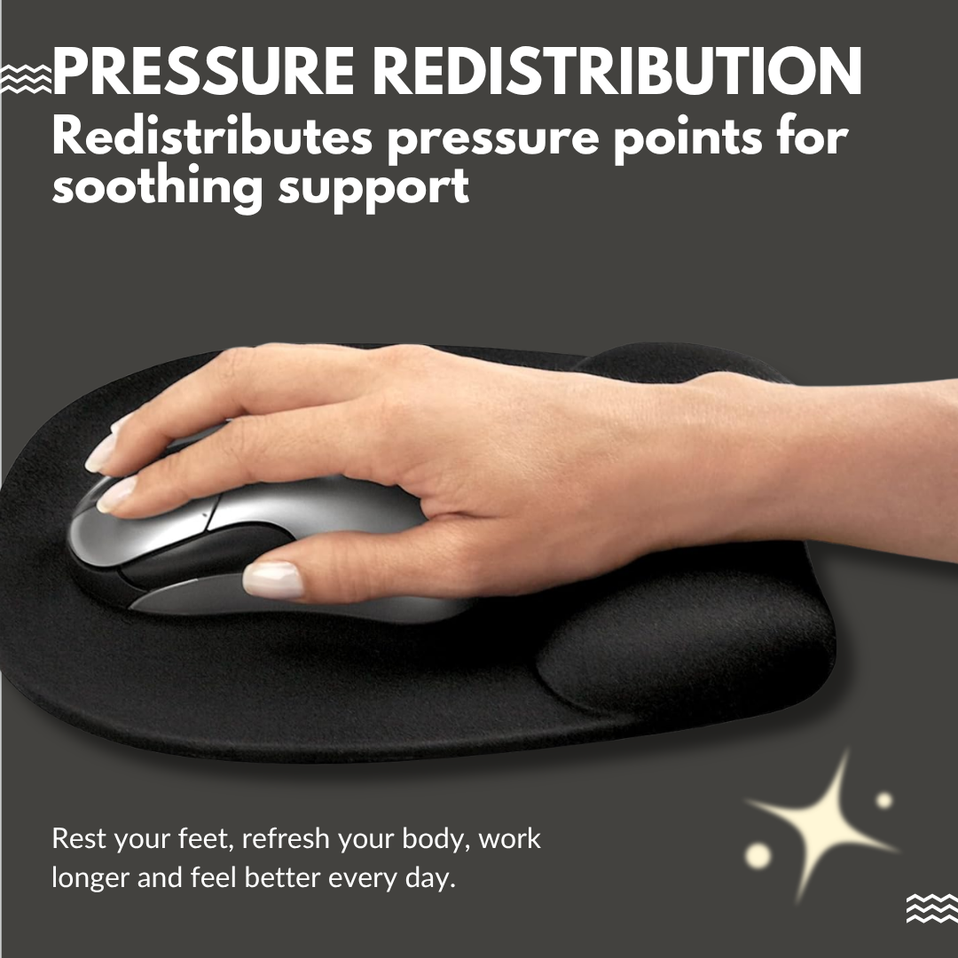 Fellowes Memory Foam Mouse Pad & Wrist Rest | Non-Skid | Optical-Friendly | Pressure Relief | Black
