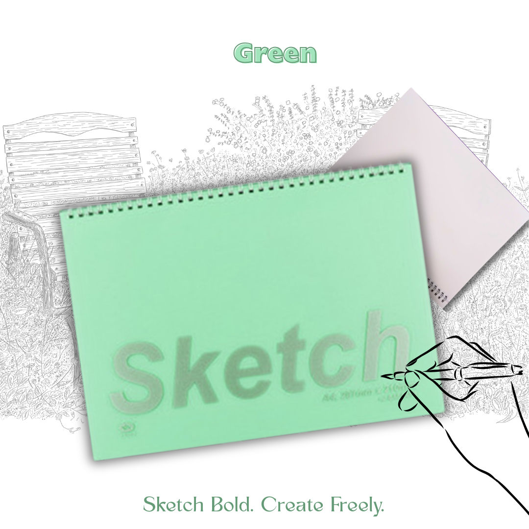 [SG] Azone A4 Spiral Sketch Book [Evergreen Stationery]