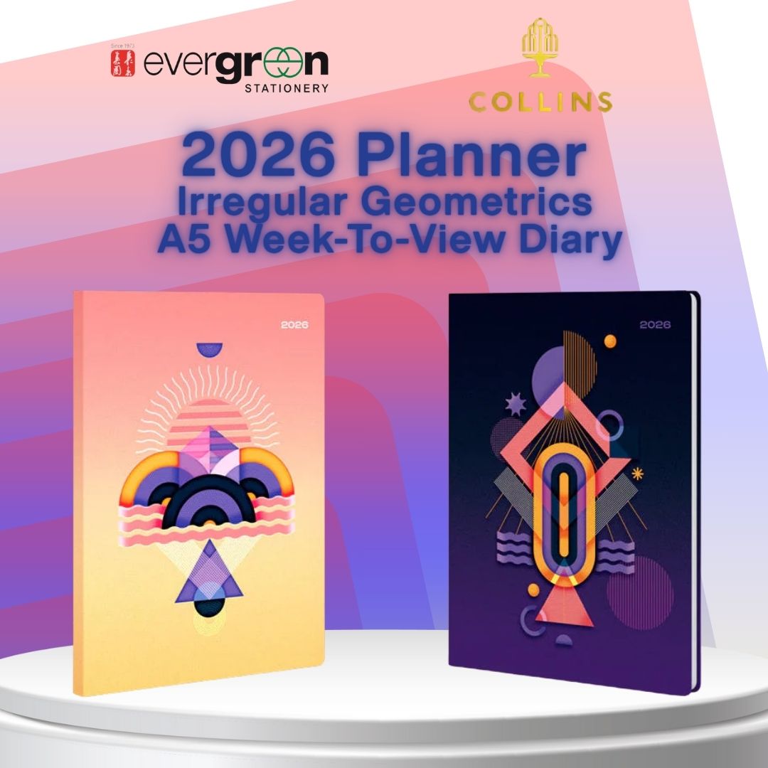 [SG] COLLINS 2026 Irregular Geometrics A5 Week-To-View Planner [Evergreen Stationery]