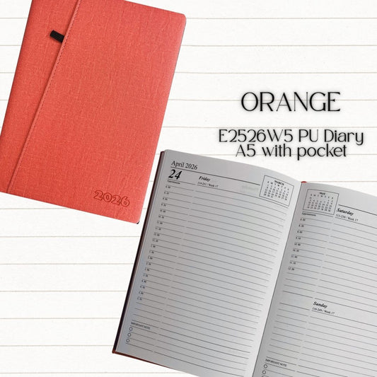 [SG] 2026 PU Diary A5 with Pocket [Evergreen Stationery]