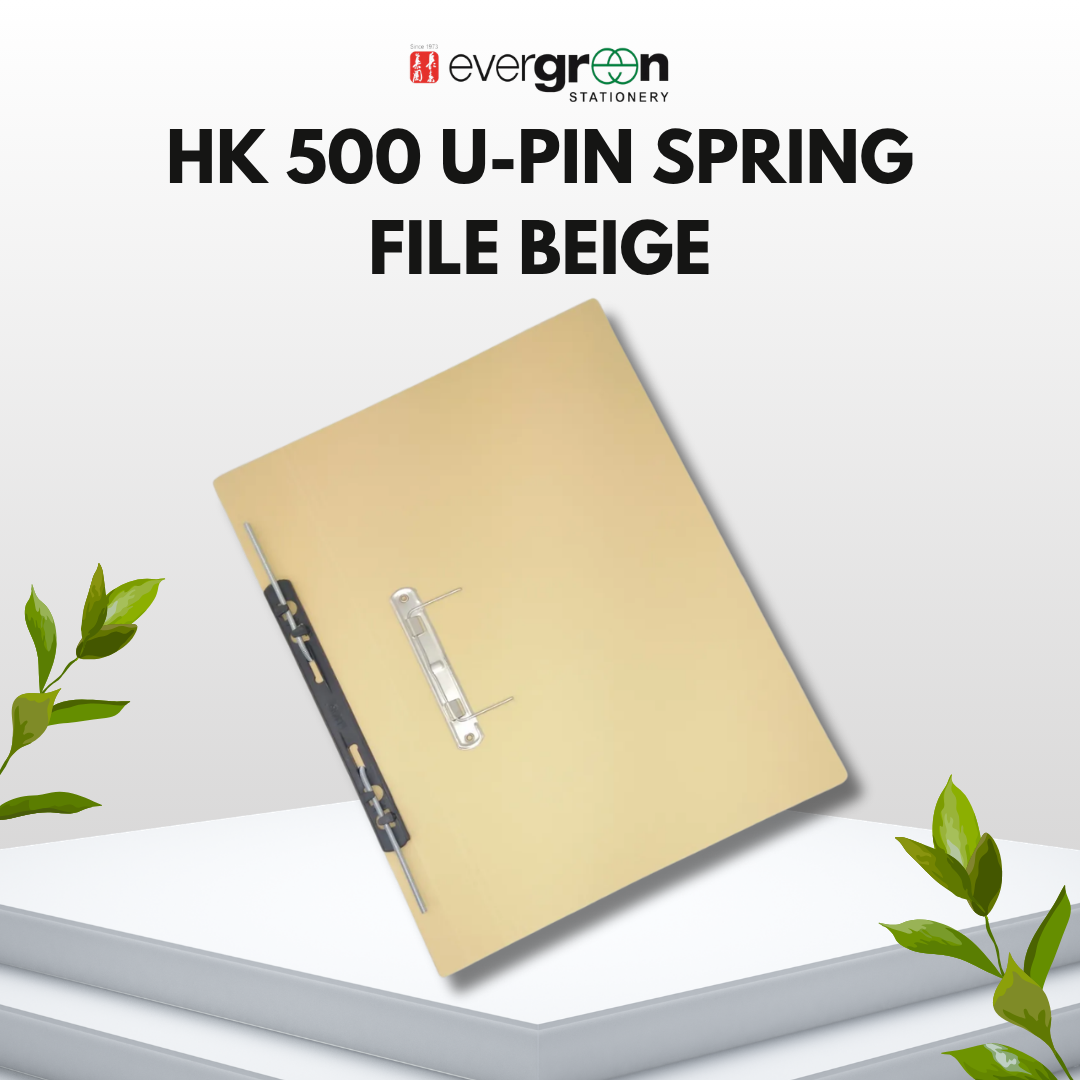 [SG] HK 500 U-Pin Spring File Beige [Evergreen Stationery]