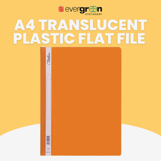 [SG] A4 Translucent Plastic Flat File Orange [Evergreen Stationery]
